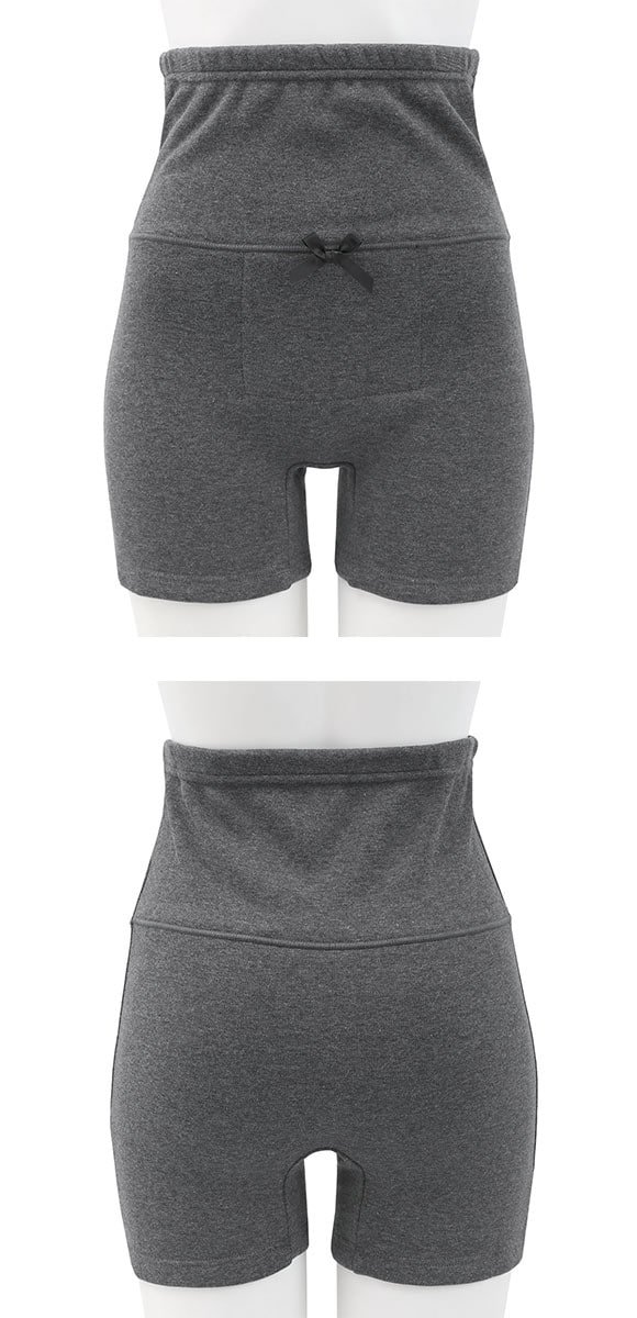 エブリデイパンツ あったか裏ボア はらまき付き 2分丈ストレッチパンツ 裏起毛 ボトム M L LL パジャマ 腹巻付き 保温 冷え対策