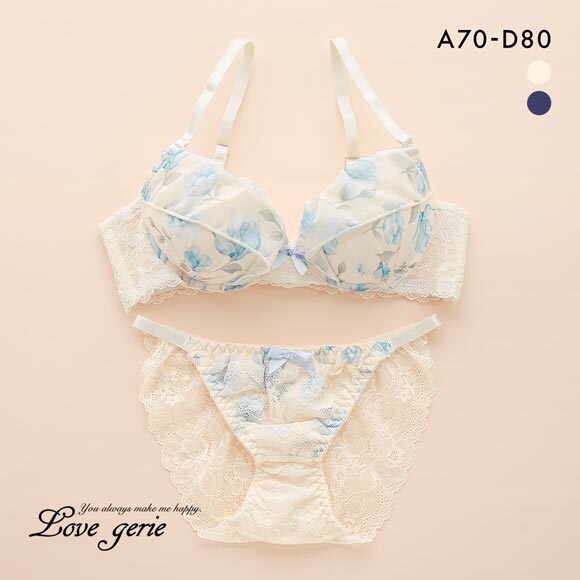 ラブジェリー フラワーガーデン ブラセット ABCD 盛り胸 Wパッド 厚盛り 谷間ブラ バストアップ 脇寄せ Love gerie