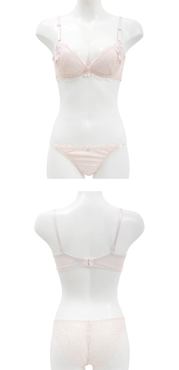 ラブジェリー コサージュケミカル ブラセット ABCD 盛り胸 Wパッド 谷間ブラ バストアップ ブラジャー ショーツ セット Love gerie