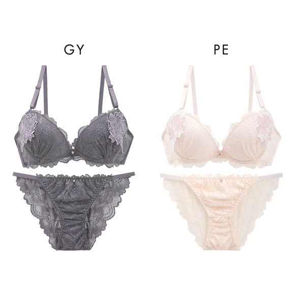 ラブジェリー コサージュケミカル ブラセット ABCD 盛り胸 Wパッド 谷間ブラ バストアップ ブラジャー ショーツ セット Love gerie