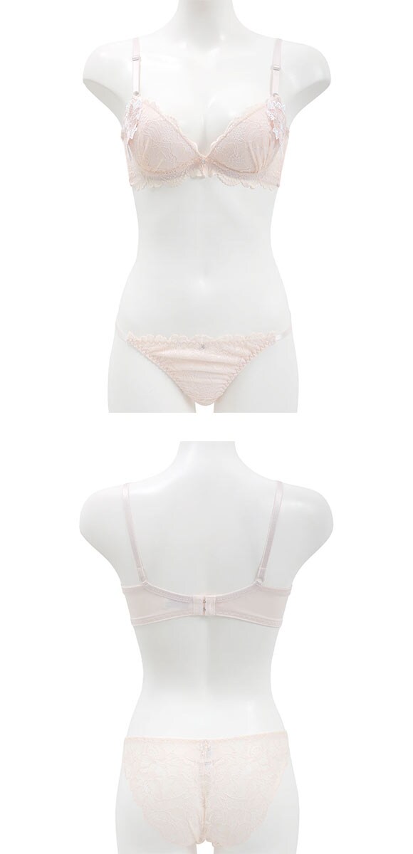 ラブジェリー コサージュケミカル ブラセット EF 大きいサイズ 盛り胸 Wパッド 厚盛り 谷間ブラ バストアップ 脇寄せ バックレース Love gerie