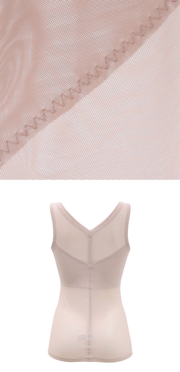 スリム魅せ メッシュボディシェイパー カップ付きタンクトップ M L LL ブラトップ 美姿勢 ムレナイ 着やせ 背中 スタイルアップ 補整