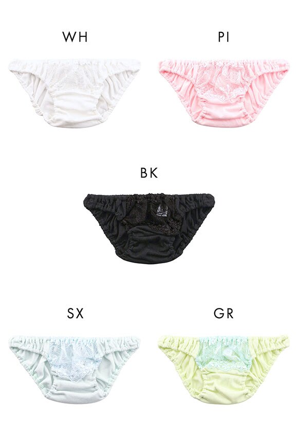 ラポーム La-Pomme by petite mignon フロントレース コットン スキャンティ フルバック レディース ショーツ 日本製 単品