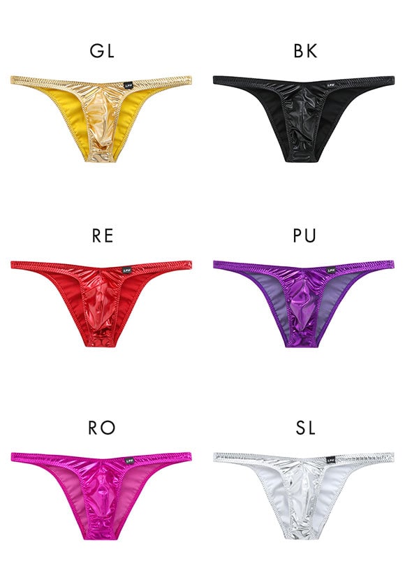 ラポーム オム メタリック ローライズ フルバック ビキニ メンズ 前閉じ 日本製 La-Pomme Homme