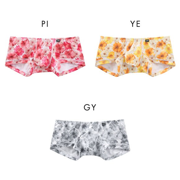 ラポーム オム フラワープリント ローライズ ボクサーパンツ メンズ 前とじ 日本製 La-Pomme Homme