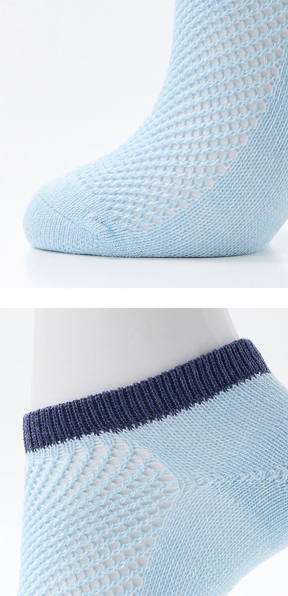 グンゼ アセドロン メガメッシュ スニーカー丈 ソックス メンズ 靴下 GUNZE 吸放湿 25-27cm