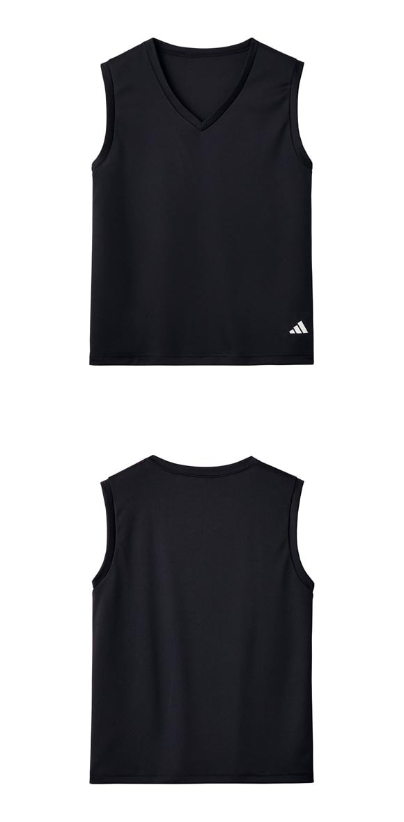 アディダス 2P Vネック スリーブレス シャツ 2枚セット キッズ ジュニア 男の子 2枚組 インナー adidas