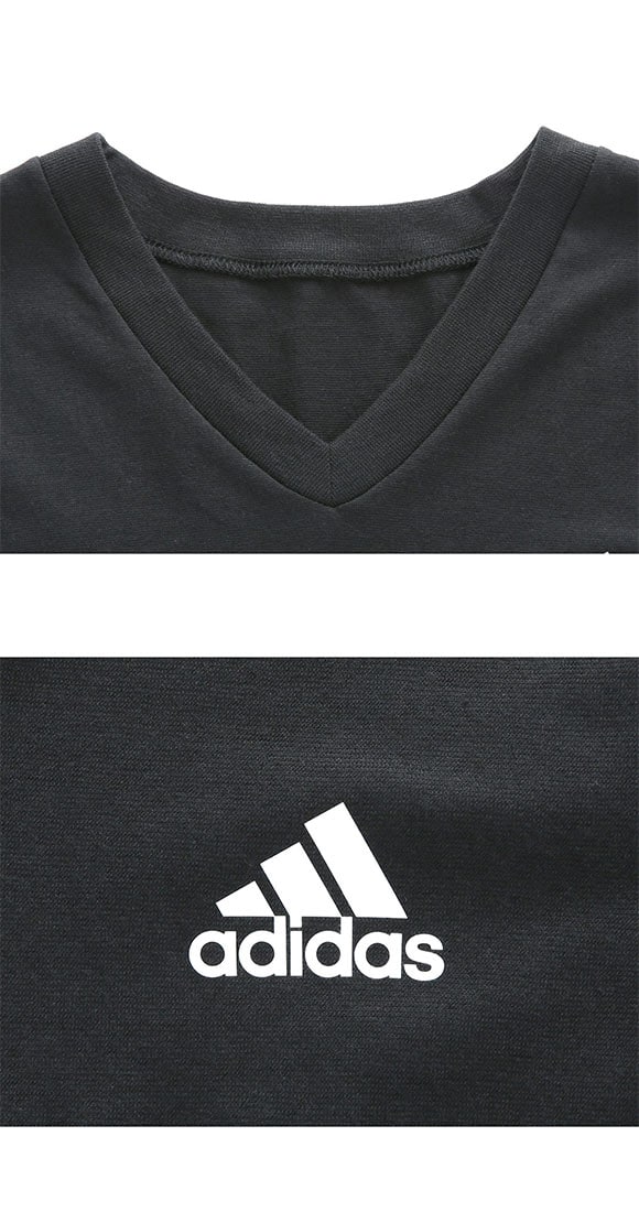 アディダス adidas 2P 半袖 Tシャツ 2枚組 Vネック インナー ロゴ キッズ ジュニア 男の子