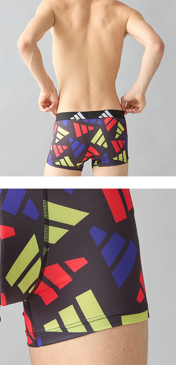 アディダス モノグラム ボクサーパンツ メンズ adidas 総柄 スポーツ 前閉じ　
