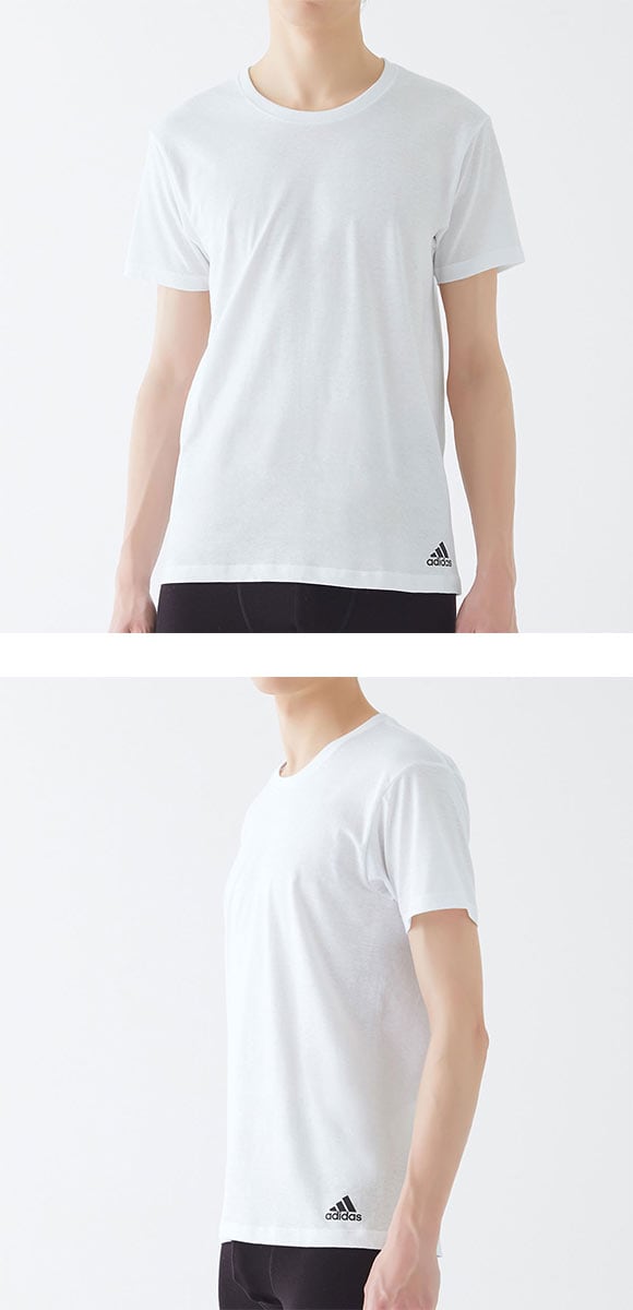 アディダス クルーネック Tシャツ 半袖 二枚セット 本体綿100％ メンズ adidas