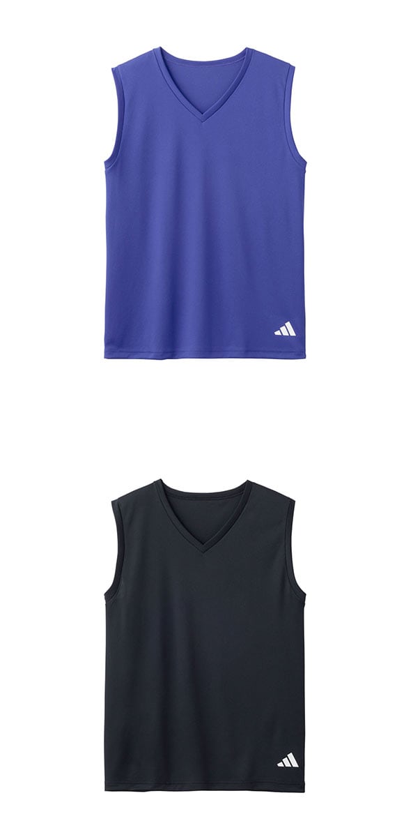 アディダス メッシュ Vネック スリーブレスシャツ 2枚セット メンズ adidas