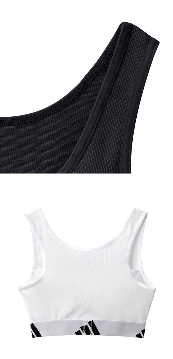 アディダス ガールズ キッズ ジュニア 綿混リブハーフトップ ノンワイヤー ブラジャー adidas
