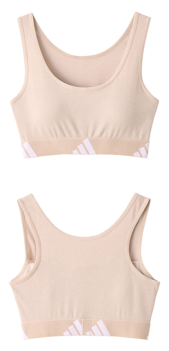 アディダス ガールズ リブ ハーフトップ 綿混 キッズ ジュニア ノンワイヤー ブラジャー adidas スポーツ