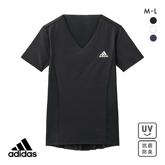 アディダス adidas Vネック Tシャツ インナー メンズ 半袖 ベースレイヤー スポーツ