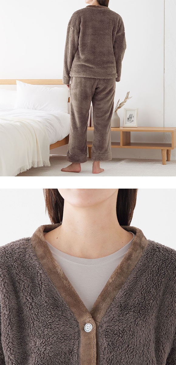 グンゼ UCHI-COLLE ボアフリース パジャマ 上下セット レディース ルームウェア GUNZE ウチコレ