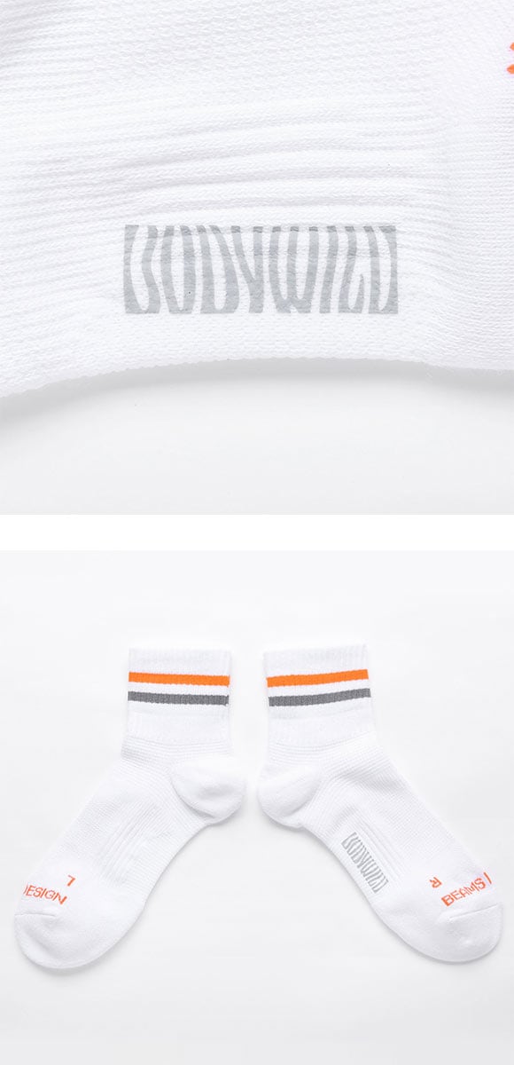 グンゼ BODYWILD by BEAMS DESIGN アーチサポート ショート丈 ラインソックス メンズ 25-27cm GUNZE ビームス ボディワイルド