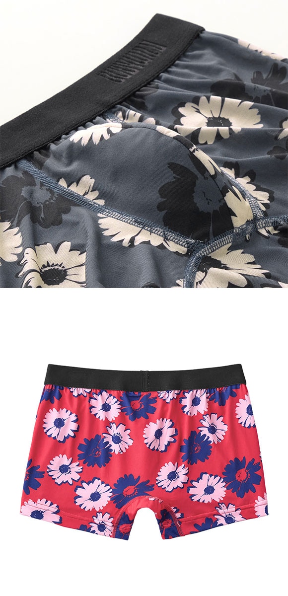 グンゼ BODY WILD ポップフラワー柄 ボクサーパンツ 前閉じ メンズ GUNZE ボディワイルド