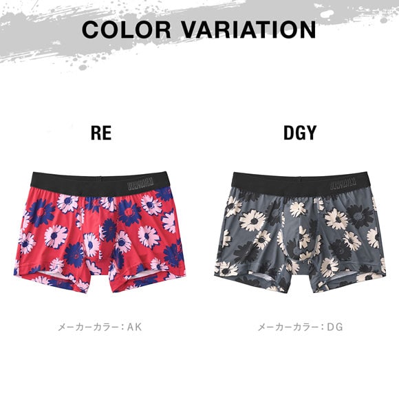 グンゼ BODY WILD ポップフラワー柄 ボクサーパンツ 前閉じ メンズ GUNZE ボディワイルド