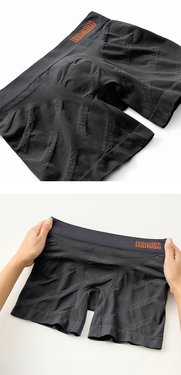 グンゼ BODY WILD by BEAMS DESIGN セミロング ボクサーパンツ メンズ ジャカード成型 ビームス GUNZE ボディワイルド