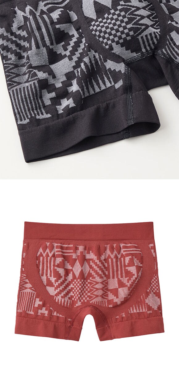 グンゼ BODY WILD ジオメトリック柄 立体成型 ボクサーパンツ 前閉じ メンズ GUNZE ボディワイルド