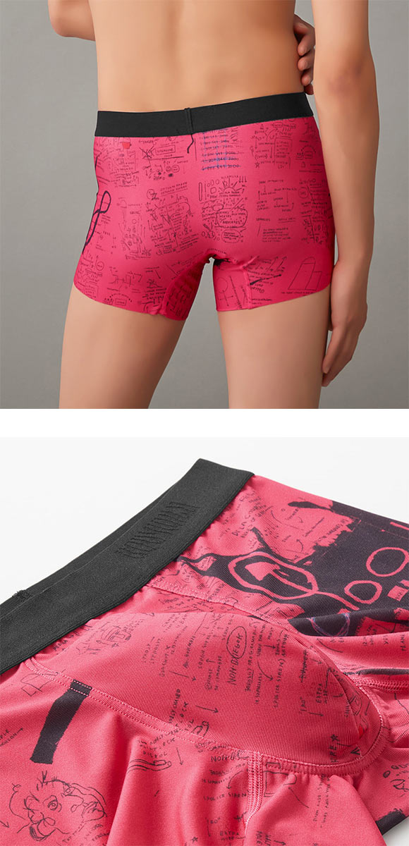 グンゼ BODY WILD バスキアコラボ パネルデザイン ボクサーパンツ メンズ  前閉じ ボディワイルド