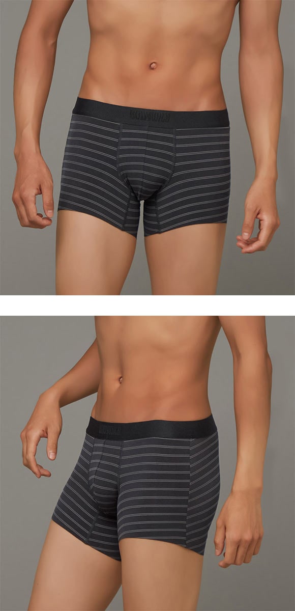 グンゼ BODY WILD BLACK DESIGN ボーダー柄 カットオフ ボクサーパンツ メンズ 日本製  GUNZE ボディワイルド