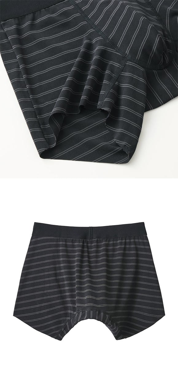 グンゼ BODY WILD BLACK DESIGN ボーダー柄 カットオフ ボクサーパンツ メンズ 日本製  GUNZE ボディワイルド