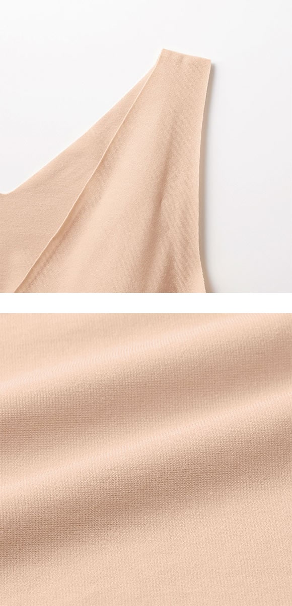 グンゼ キレイラボ 完全無縫製　綿混 ラクして キュット シルエット ブラタンクトップ GUNZE