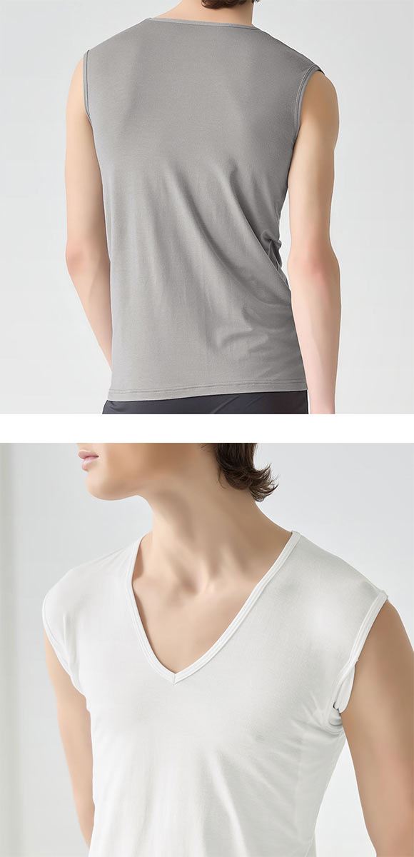 グンゼ アセドロン スリーブレスシャツ 汗取り付き 大汗 Vネック メンズ GUNZE