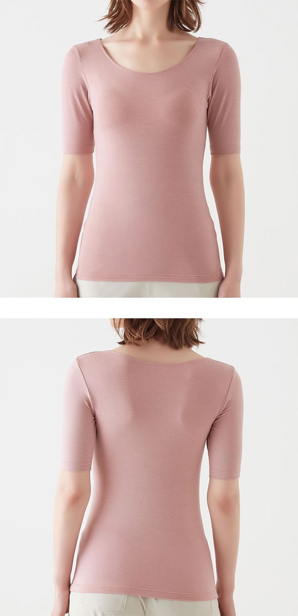 グンゼ ファイヤーアセドロン 5分袖 シャツ レディース インナー 薄手 GUNZE FIREアセドロン