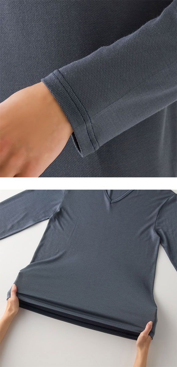 グンゼ ファイヤーアセドロン 長袖 Vネック シャツ 薄手 メンズ 大きいサイズ GUNZE FIREアセドロン