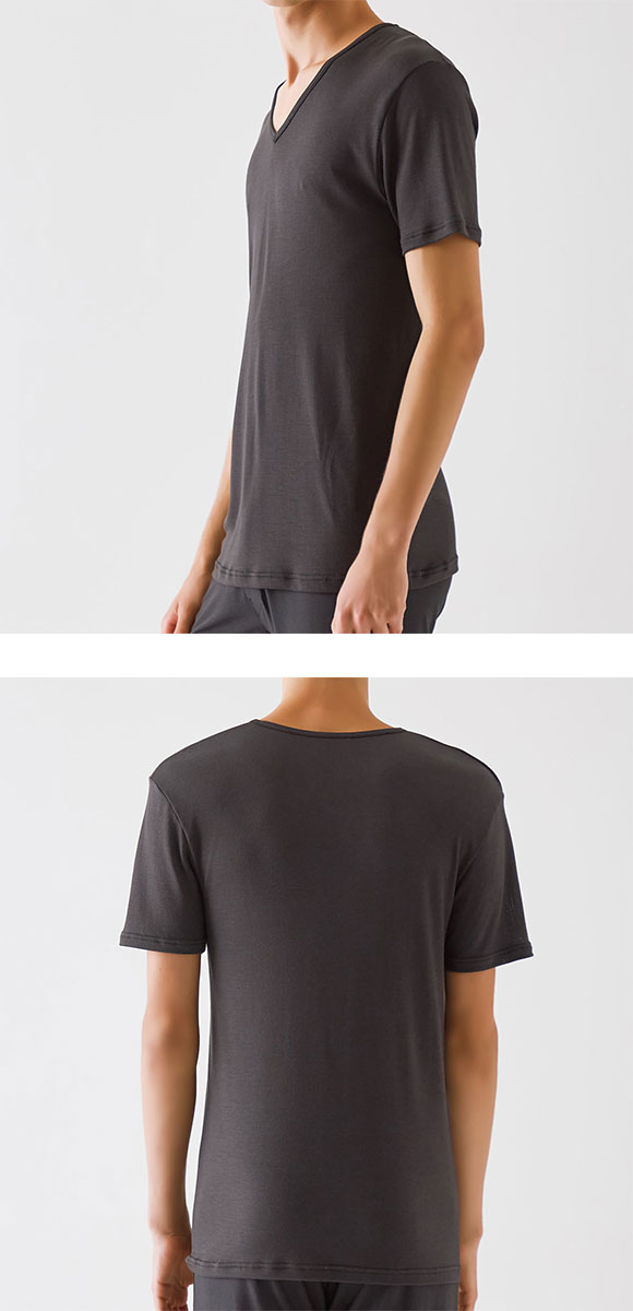 グンゼ ファイヤーアセドロン Vネック Tシャツ 薄手 メンズ 大きいサイズ GUNZE FIREアセドロン