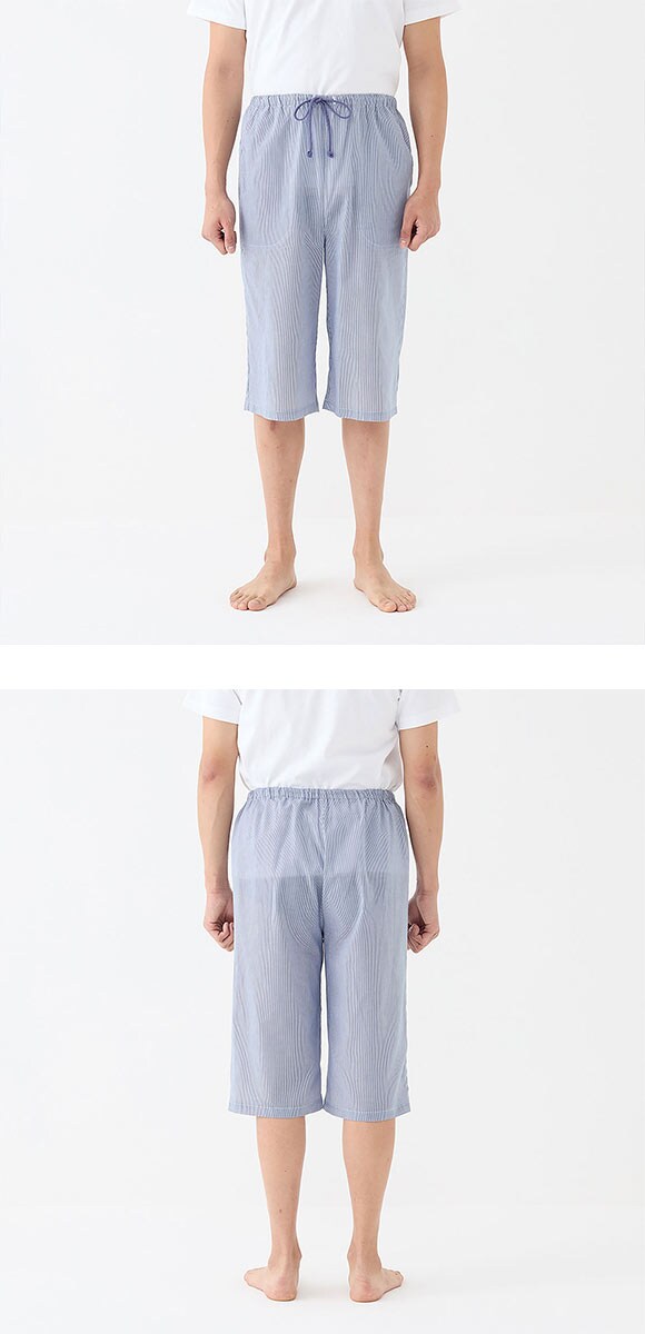 グンゼ パンツ アセドロン ストライプ 6分丈 メンズ パジャマ GUNZE