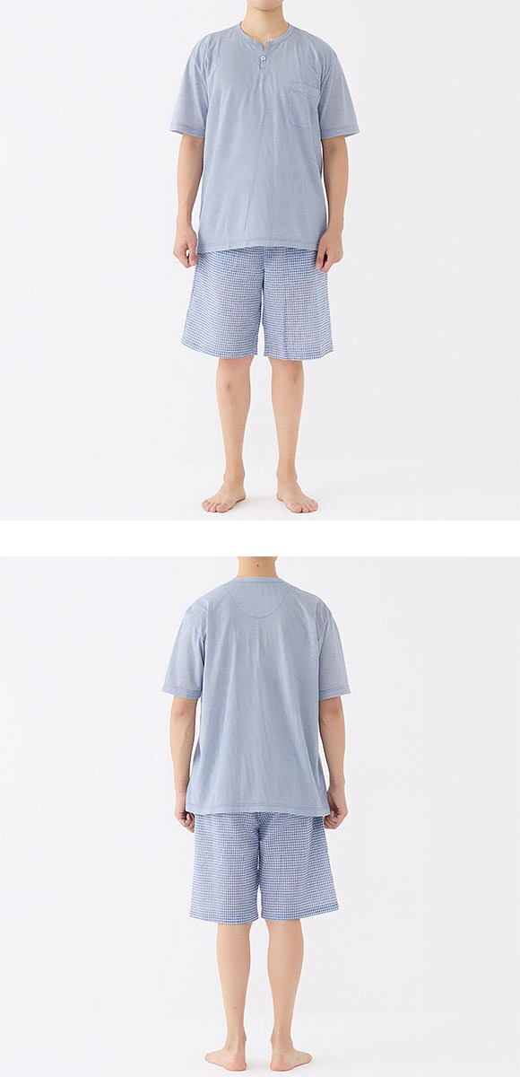 グンゼ アセドロン パジャマ 半袖Tシャツ 5分丈パンツセット メンズ GUNZE