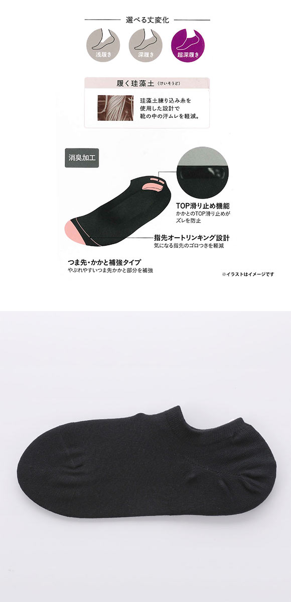 グンゼ SABRINA Natural スニーカー フットカバー 超深履き レディース 珪藻土繊維 ソックス 靴下 GUNZE サブリナ 23-25cm