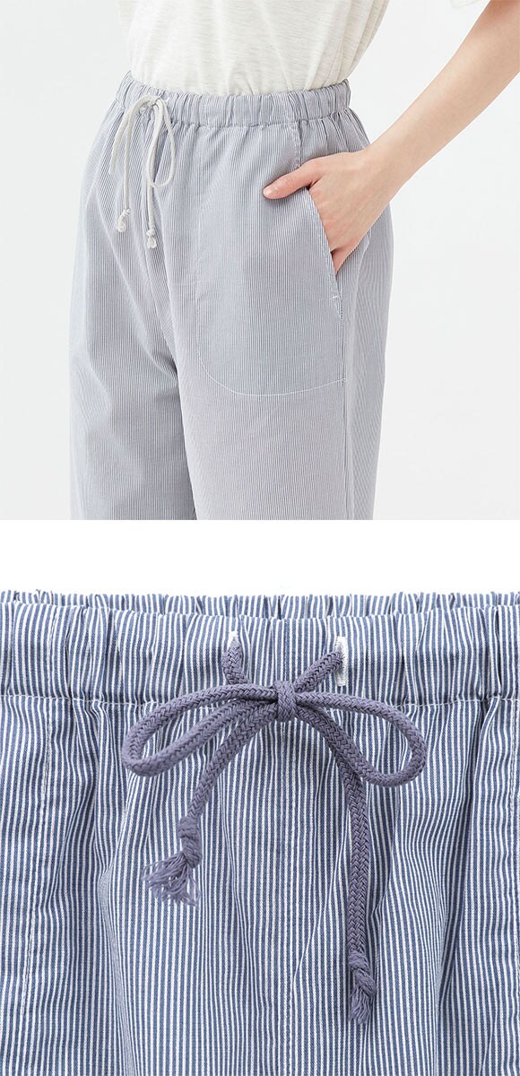 グンゼ アセドロン パンツ ストライプ 6分丈 レディース パジャマ GUNZE