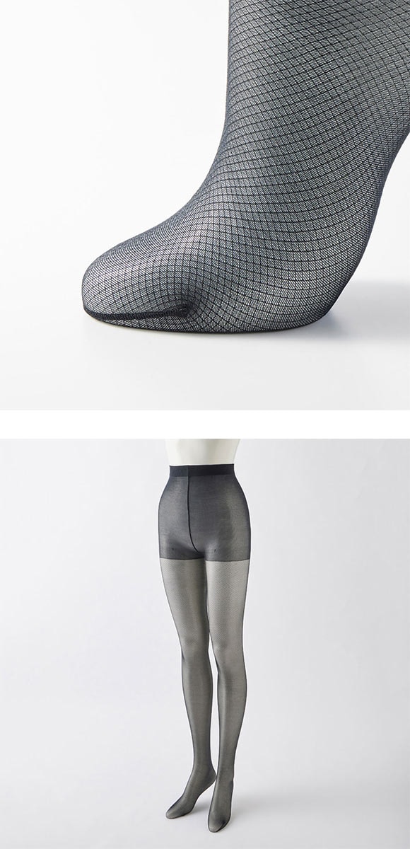 グンゼ Tuche シャイニーメッシュ ストッキング ダイヤ柄 日本製 GUNZE トゥシェ