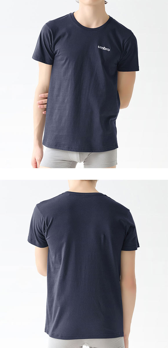 アンブロ UMBRO ワンポイントロゴ クルーネック Tシャツ メンズ 半袖 綿100％