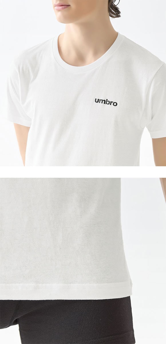アンブロ UMBRO ワンポイントロゴ クルーネック Tシャツ メンズ 半袖 綿100％
