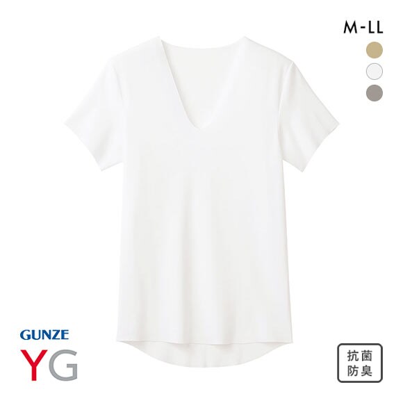 グンゼ GUNZE ワイジー YG ネクストラ NextRA+ カットオフ CUT OFF Vネック 半袖 Tシャツ メンズ 抗菌防臭 日本製
