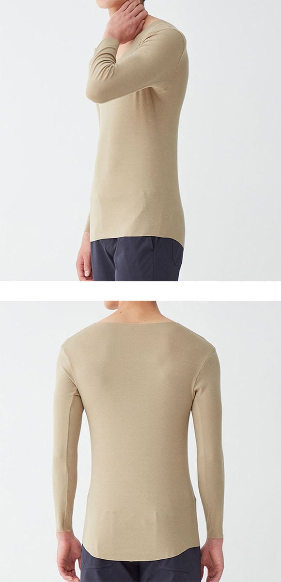 グンゼ YG NextRA+ カットオフ クルーネック ロングスリーブシャツ メンズ 天然発熱 インナー GUNZE ワイジー ネクストラ