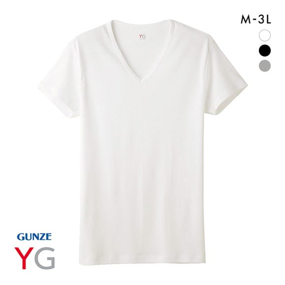 グンゼ GUNZE ワイジー YG コットン100％ Vネック Tシャツ メンズ 定番 ベーシック オールシーズン