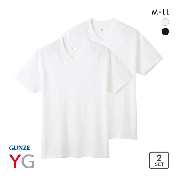 グンゼ GUNZE ワイジー YG コットン100% Vネック Tシャツ 2枚組 メンズ インナー 天竺