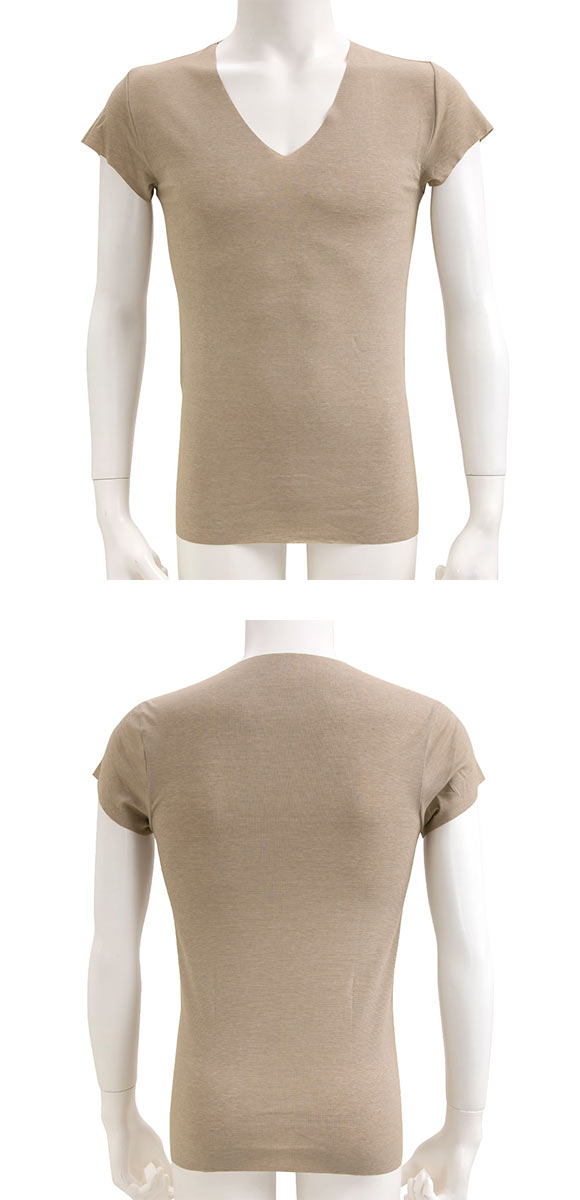 グンゼ YG カットオフ 汗取りパッド付 VネックTシャツ クールタイプ 短袖 深Vネック メンズ インナー COOL GUNZE ワイジー CUT OFF