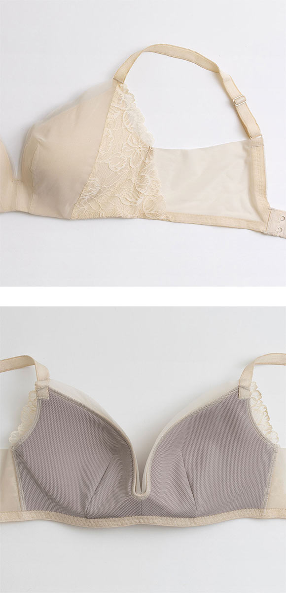 ルシアン 凸凹段差を解決 3/4カップ ノンワイヤー ブラジャー M L LL LECIEN