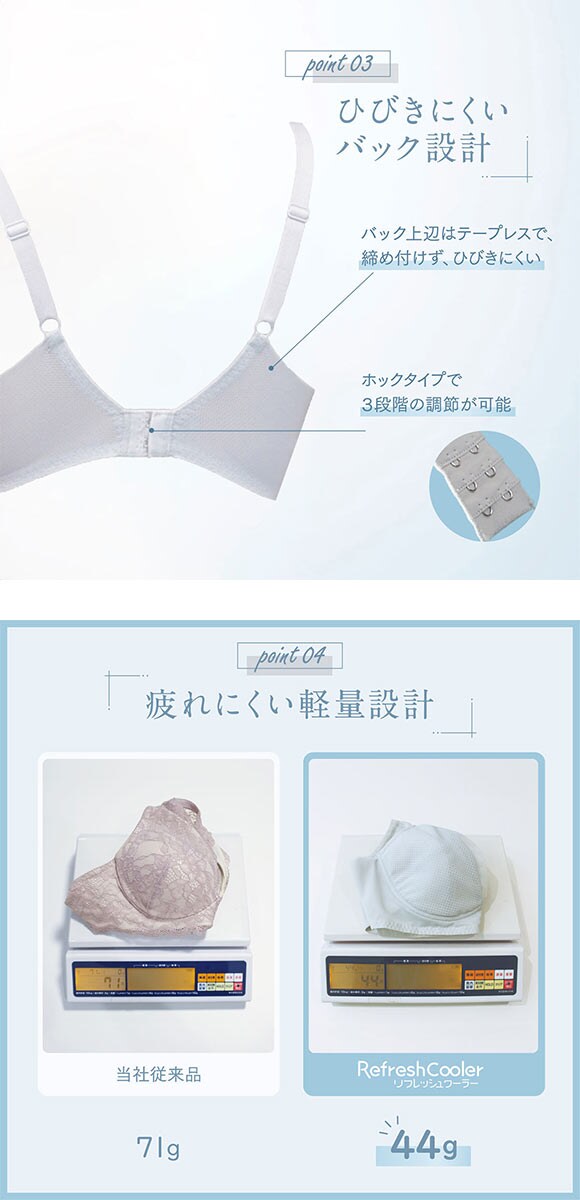 ルシアン リフレッシュクーラー ノンワイヤー ブラジャー Beauty 3/4カップ ワイヤレスブラ LECIEN Refresh Cooler 触冷感