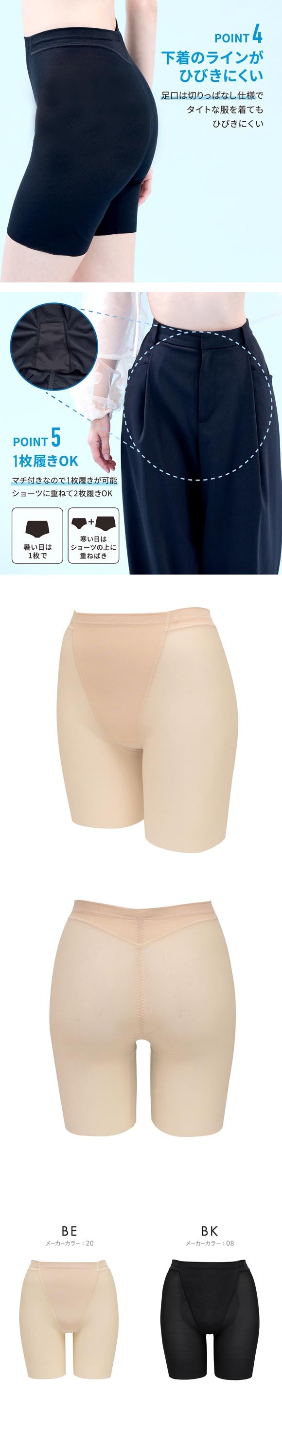 ルシアン LECIEN 小腹押さえパンツ 涼しいメッシュ ロング丈 吸汗速乾 ガードル ショーツ お腹押さえ 補正 ソフト 下半身のお悩み解決