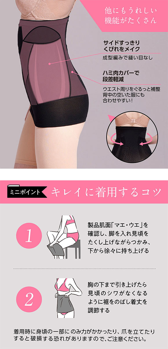 ルシアン LECIEN PowerShape ウエストニッパー 細くみせるインナー Body Liner M L LL 成型 補正下着 補整