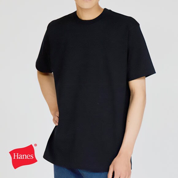 ヘインズ T-SHIRTS KURO クルーネックTシャツ XXLサイズ メンズ インナー 半袖 黒T HM1-B201 Hanes