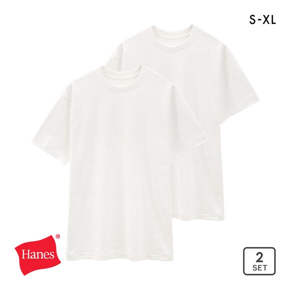 ヘインズ Hanes SHIRO クルーネックTシャツ 2枚セット レディース メンズ インナー 半袖 白T 2P HM1-X201S